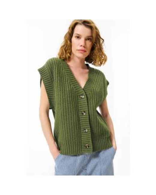 FRNCH Green Penny Olive Vest S