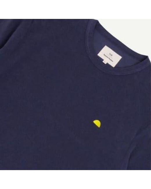 Folk Blue Relaxed Assembly Tee Soft Navy Terry Damien Poulain 4 for men