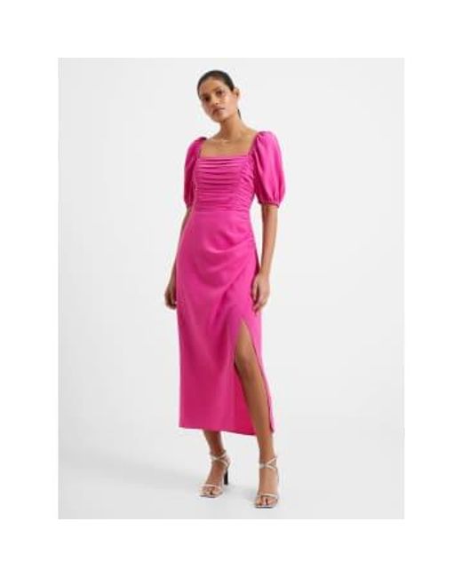 Wild Rosa Afina Verona Ruched Midi Dress 1 di French Connection in Pink
