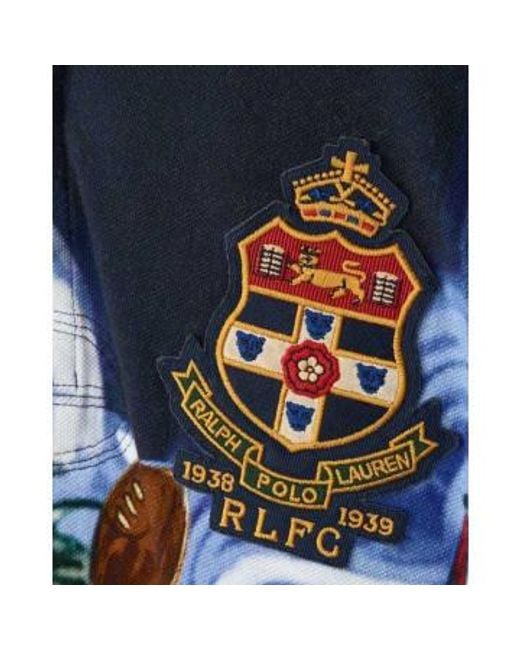 Rugby Bear Polo Shirt Navy di Polo Ralph Lauren in Blue da Uomo