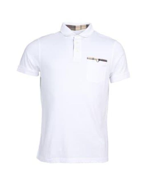 Barbour White Corpatch Polo Shirt for men