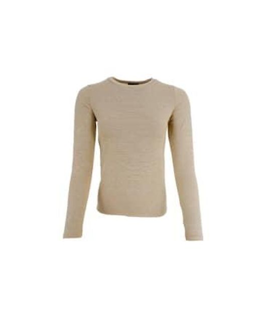 Colour Faye Long Sleeved Top Light Gold di Black Colour in Natural
