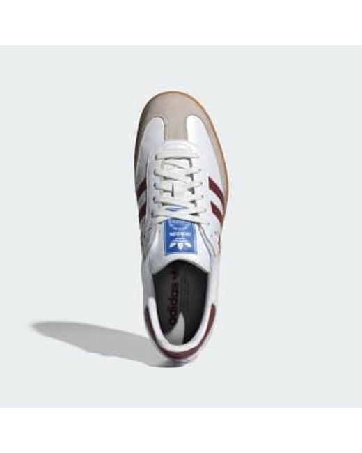 Adidas White Cloud And Collegiate Burgundy Gum Originals Samba Sneakers Unisex Eu 36