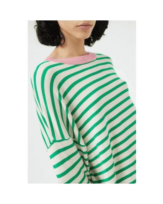 Compañía Fantástica Green Oversized Striped Sweater S