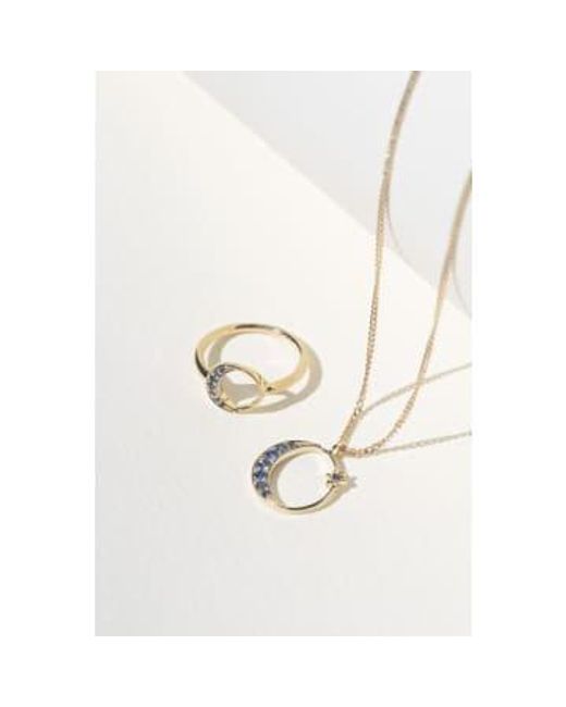 Zoe & Morgan Natural New Moon Sapphire Gold Ring Small