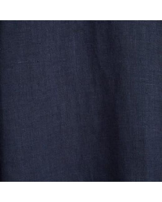 Linen Long Sleeve Shirt 1 di Portuguese Flannel in Blue da Uomo