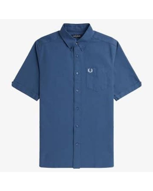 Fred Perry Blue Oxford Shirt Midnight Medium for men