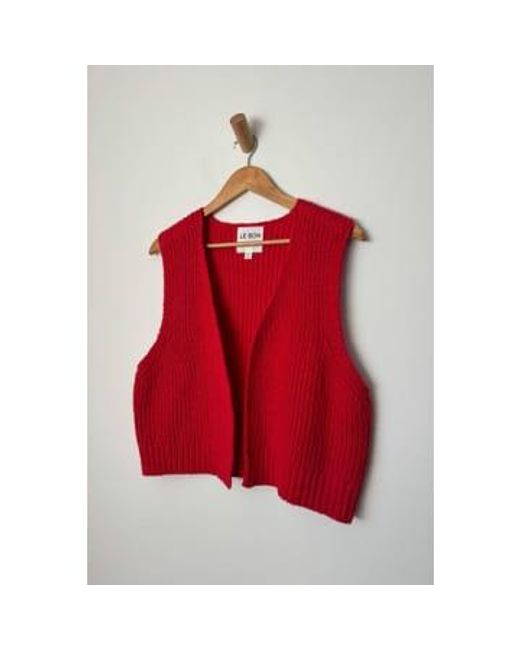 LE BON SHOPPE Red Chilli Pepper Granny Cotton Sweater Vest M/l