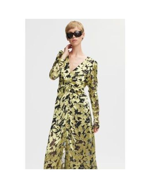 Gestuz Sikuragz Maxi Dress Luminary Leaves in Metallic Lyst