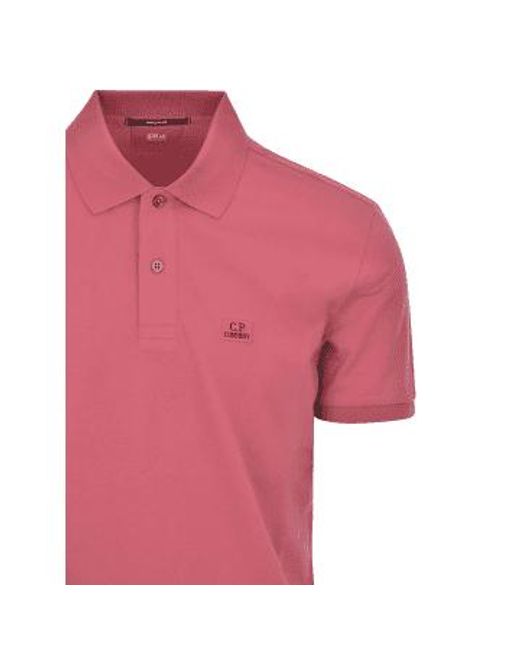 C P Company Pink Patch Logo Polo Bud M for men