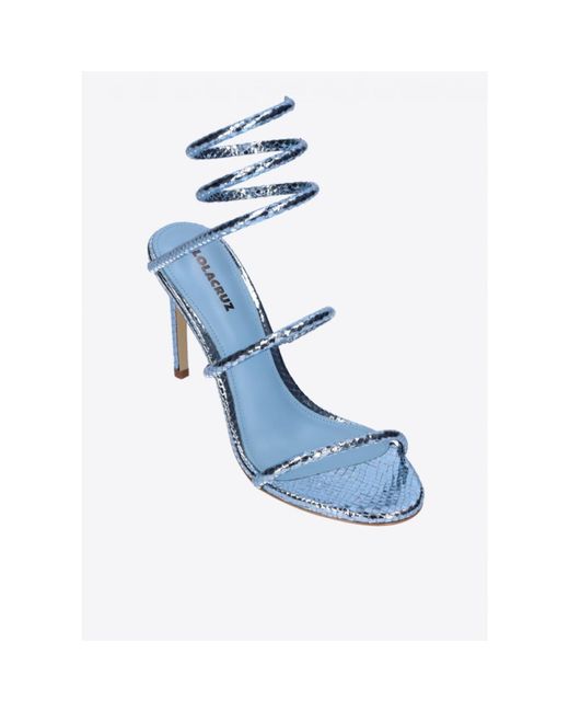 Lola Cruz Sky Blue Bardolino Sleek Heeled Sandals