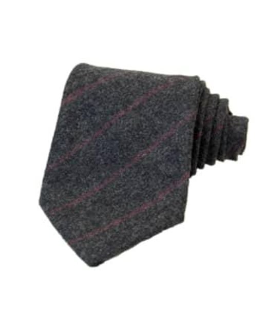 40 Colori Gray Thin Striped Tie Charcoal Grey/pink for men