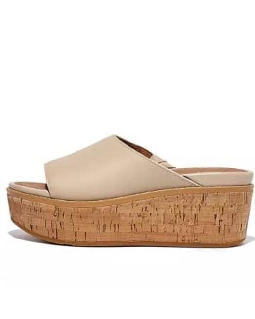 Eloise Cork Wrap Wedge Slides Stone Stone 3 di Fitflop in Brown