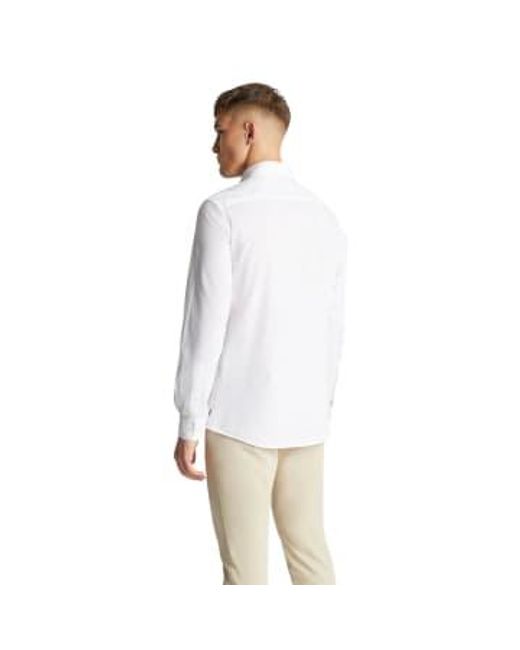 Remus Uomo White Frank Linen Long Sleeve Shirt 15.5 for men