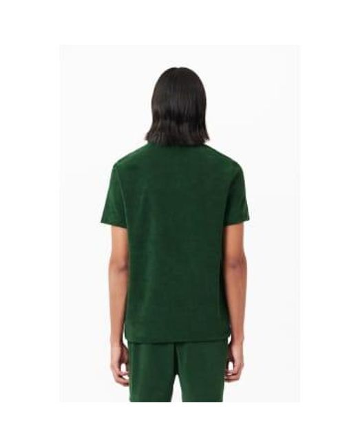 Mens Regular Fit Terry Towel Polo Shirt di Lacoste in Green da Uomo