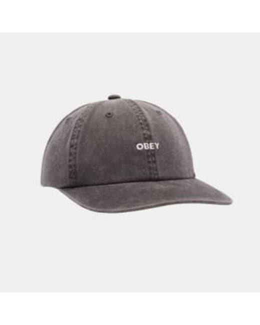 Obey Gray Pigment Lowercase 6 Panel Cap for men