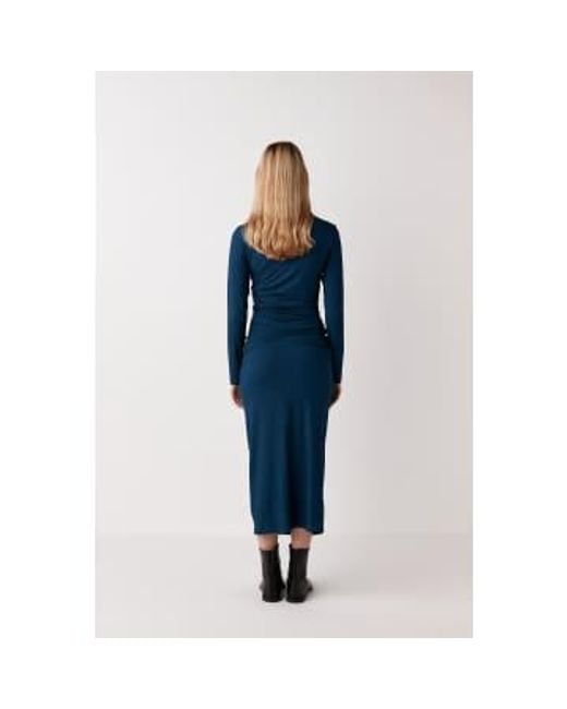 Rabens Saloner Blue Lykka Jersey Dress Viscose Ecovero
