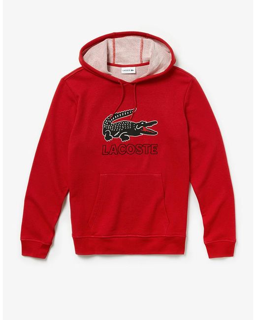 red lacoste hoodie