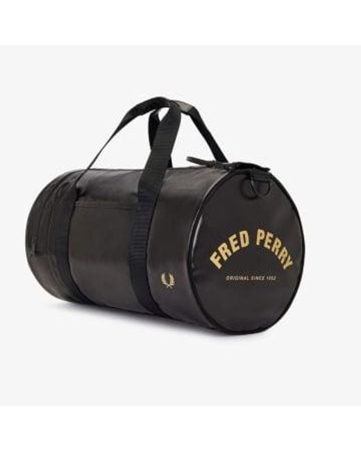 Fred Perry Black Tonnel Classic Barrel Bag One Size for men