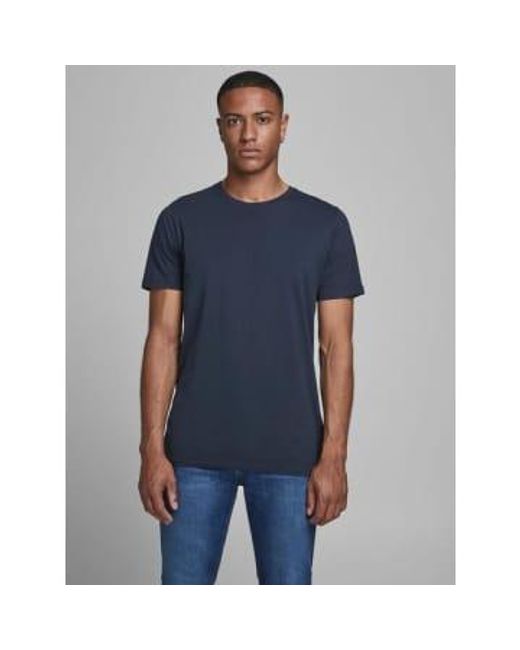 Jack & Jones Blue Navy Organic Cotton Slim Fit Basic T-shirt M for men