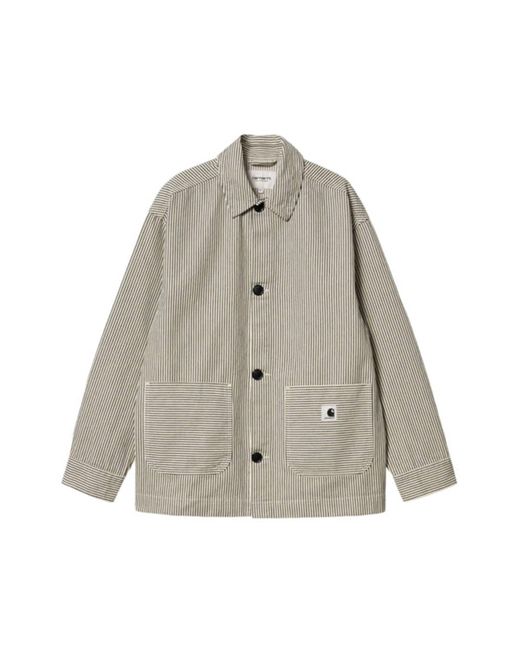 Carhartt Gray Jacket I033150 Haywood Stripe