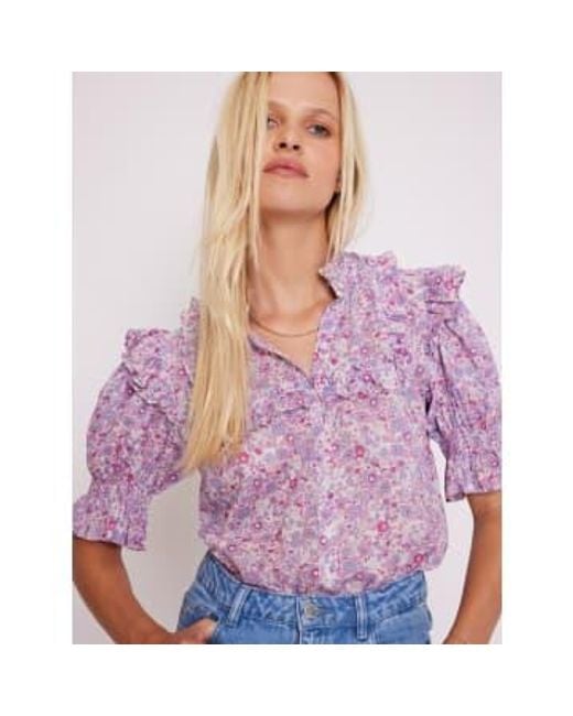 Manche courte blouse Berenice en coloris Purple