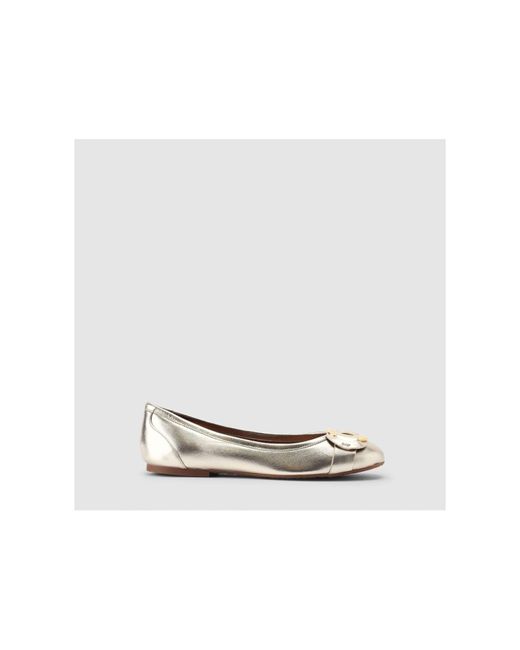 See By Chloé White Chany Gold Flats