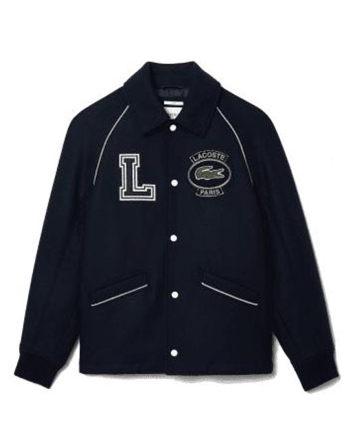 Premium Varsity Jacket Badje Navy Blue di Lacoste da Uomo
