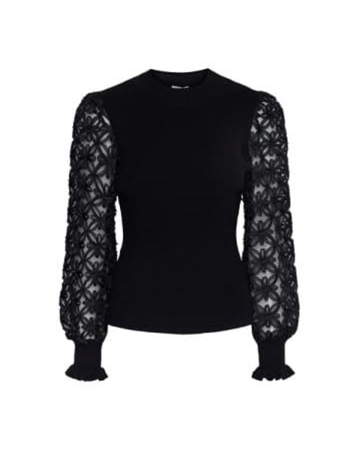 Yas Frillme Ls Knit Pullover di Y.A.S in Black
