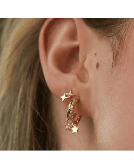 Estella Bartlett Metallic Duo Star Studs Earrings Plated