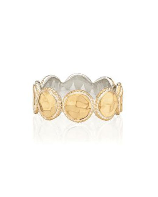 Anna Beck Natural Hammered Multi Disc Ring Plated / 7