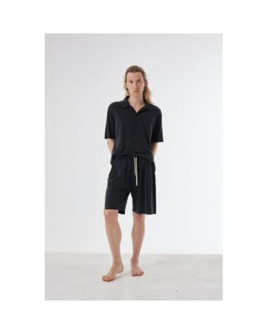 Daniele Fiesoli Black Italian Silk/cotton Shorts Charcoal Small for men