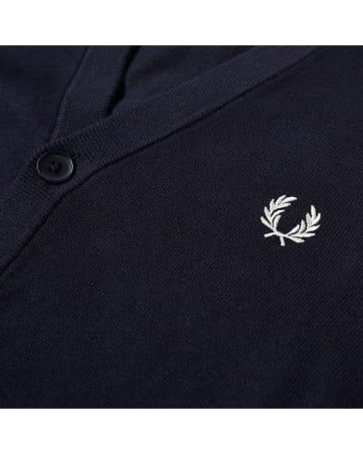 Fred Perry Blue Authentic Merino Cardigan Navy L