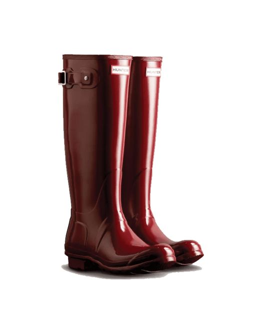 HUNTER Original Tall Gloss Boots Fall Red Lyst