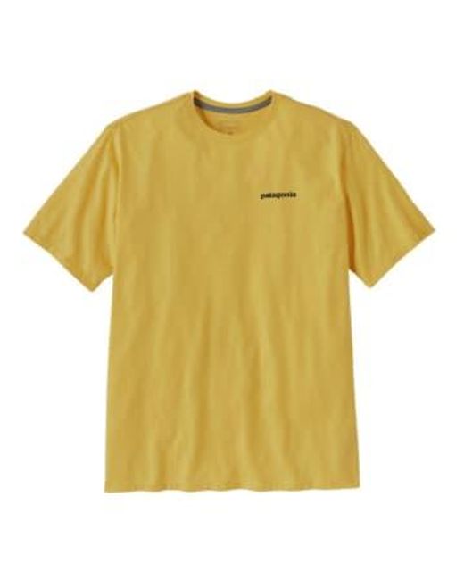 Patagonia Yellow T-shirt P-6 Logo Responsibili Uomo Milled S for men