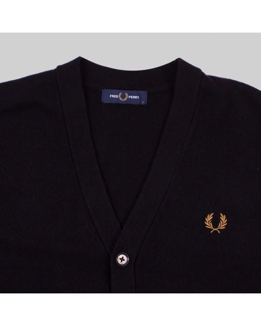 fred perry tipped sleeve cardigan