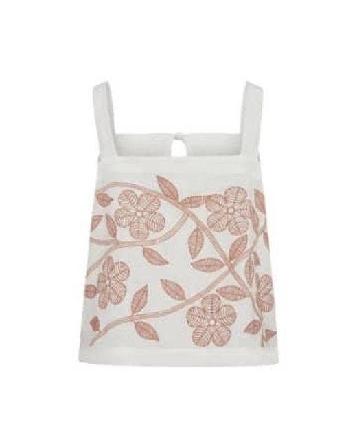Sofie Schnoor White Embroidered Top /rosy Brown 34