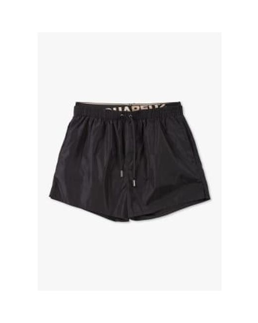 DSquared² Black S Logo Layered Swim Shorts for men