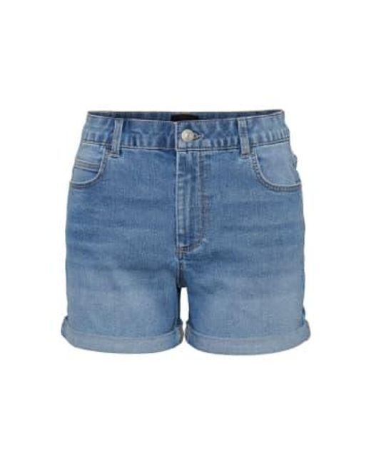 Pieces Blue Turn-up Shorts