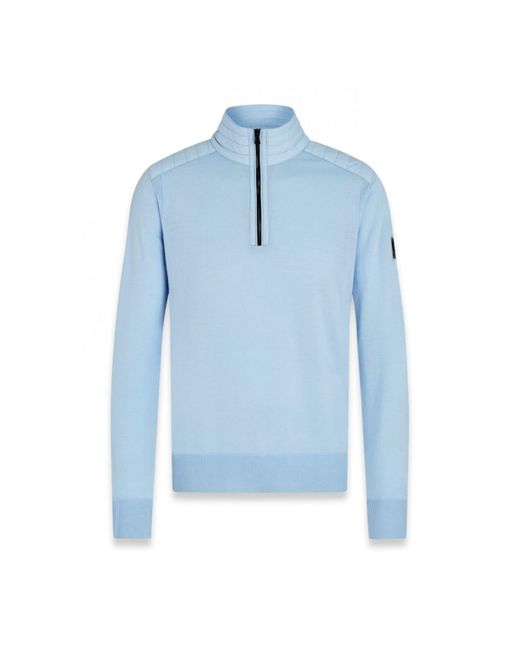 Belstaff Medium Sky Blue Kilmington Quarter Zip Jumper for Men Lyst