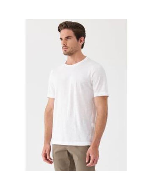 Transit White Textured Detail Cotton T-shirt Small / for men