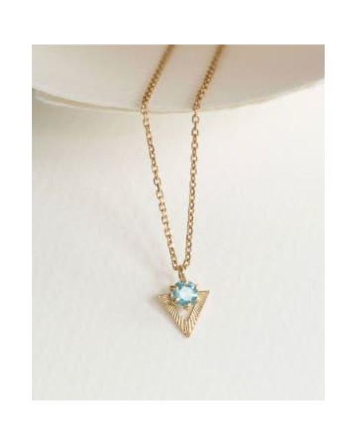 Zoe & Morgan Natural Gold Blue Apatite Necklace One Size