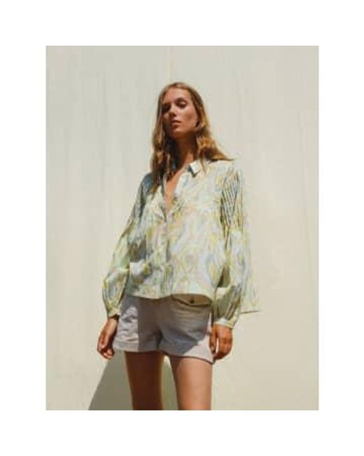 Indi And Cold Pleated Geode Shirt In Vanilla di Indi & Cold in Natural