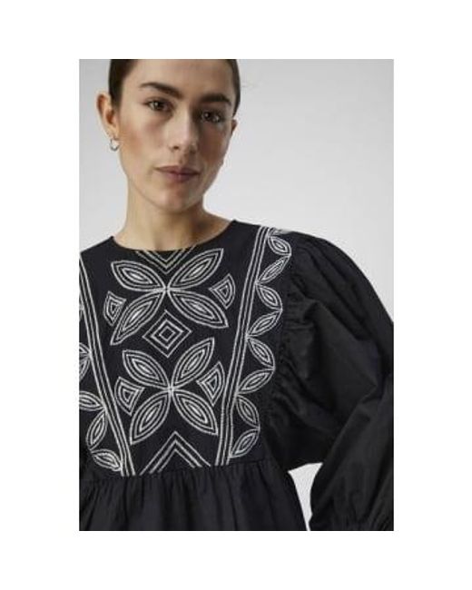 Jali And White Embroidered Top di Object in Blue