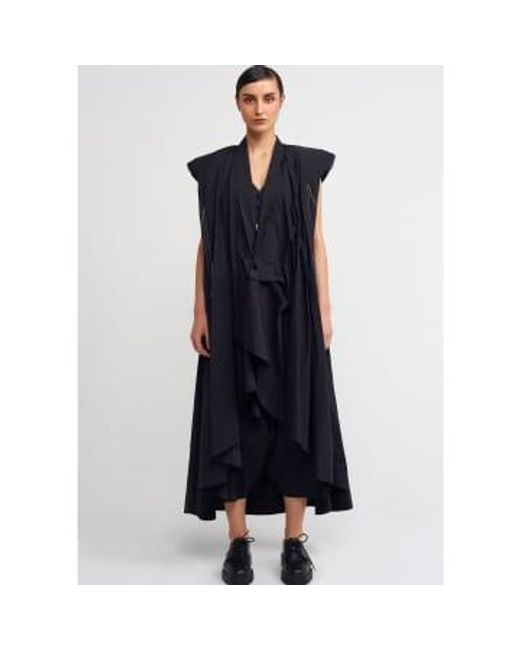 Nu Sleeveless Coat With Dipped Hem di New Arrivals in Blue
