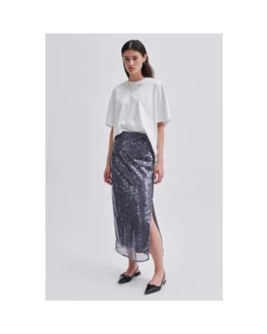 Vaja Sequin Skirt Stormy Weather di Second Female in Gray