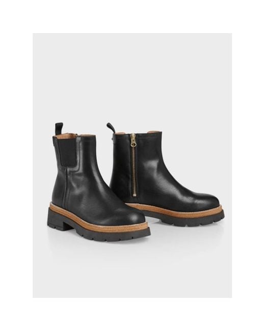 Marc Cain Black Leather Chelsea Boots | Lyst