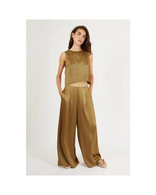 Traffic People Metallic Evie Trousers Olive S