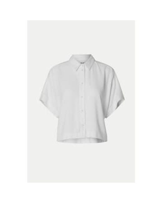 SELECTED White Snow Viva Cropped Shirt / 36