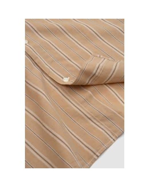 Emory Shirt Cotton Stripe British Ecru Grey di Officine Generale in Natural da Uomo